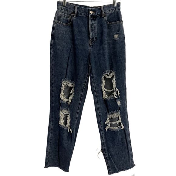 PacSun Button-fly Distressed Hi-Rise Straight Jeans, size 28 - Picture 1 of 14
